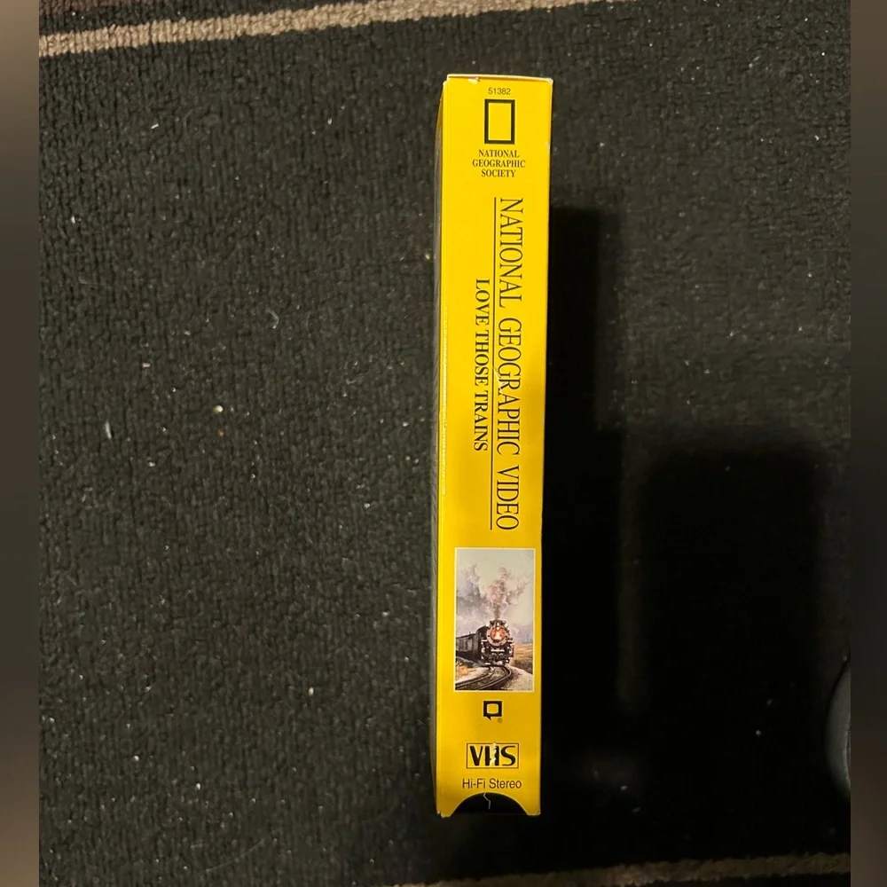 Vintage VHS National Geographic videotape “love those trains”. ￼